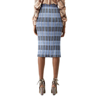 PALE BLUE CHECK Jupe plissée check