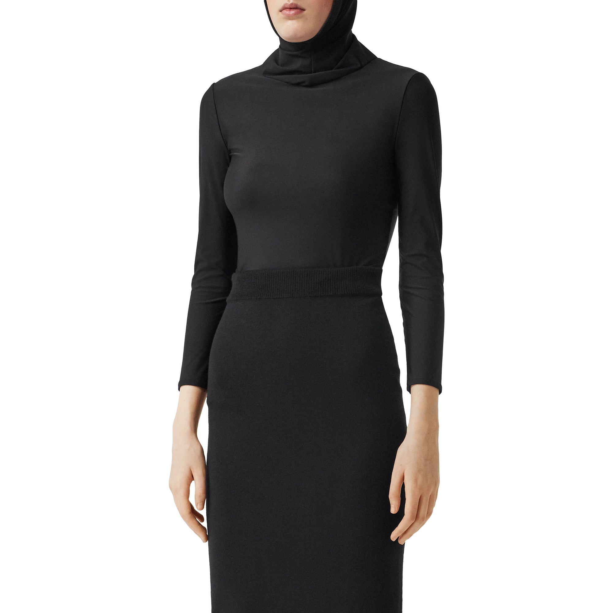 BLACK Haut à capuche en jersey stretch