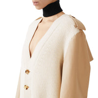SOFT FAWN Cardigan en maille de laine mélangée côtelée avec trench