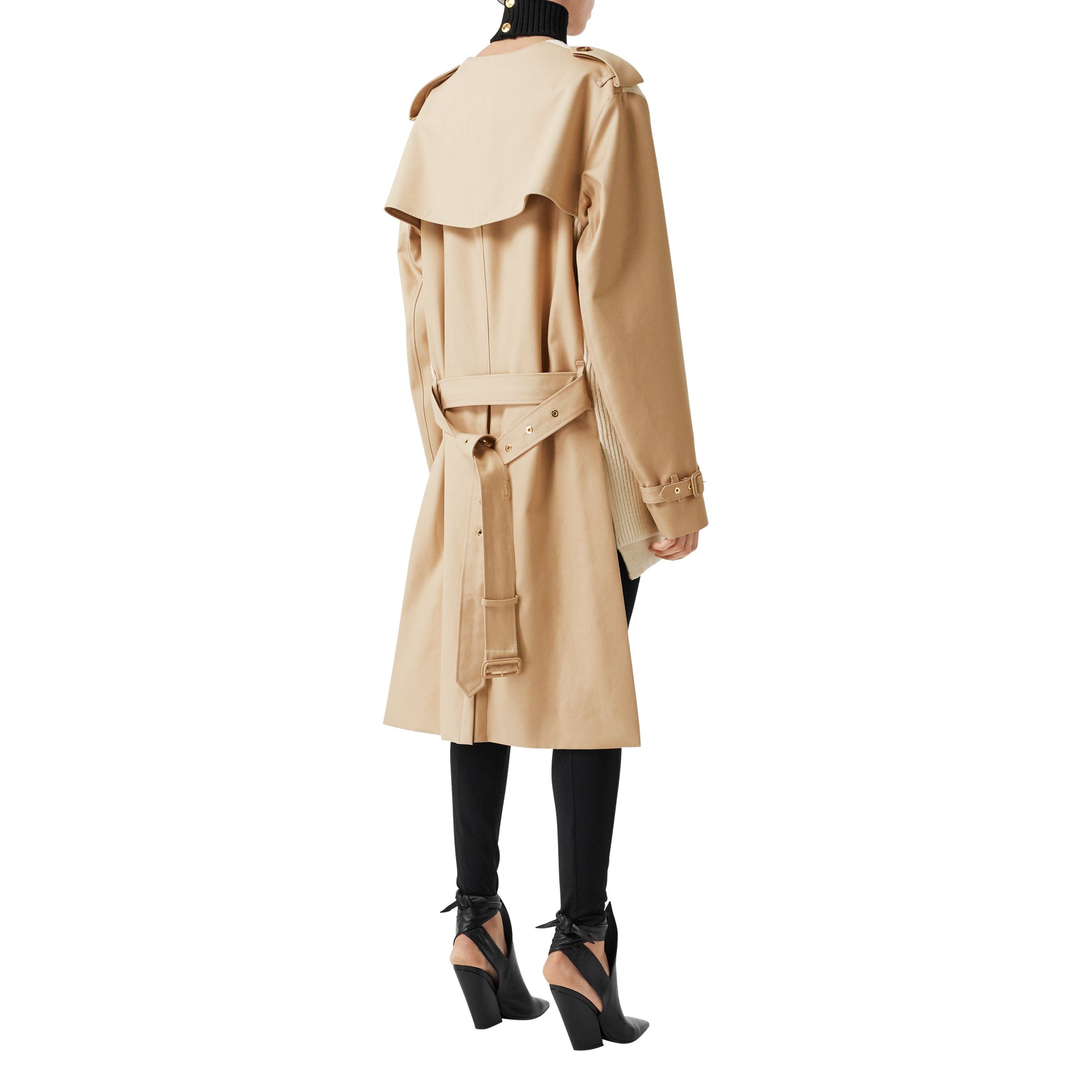 SOFT FAWN Cardigan en maille de laine mélangée côtelée avec trench