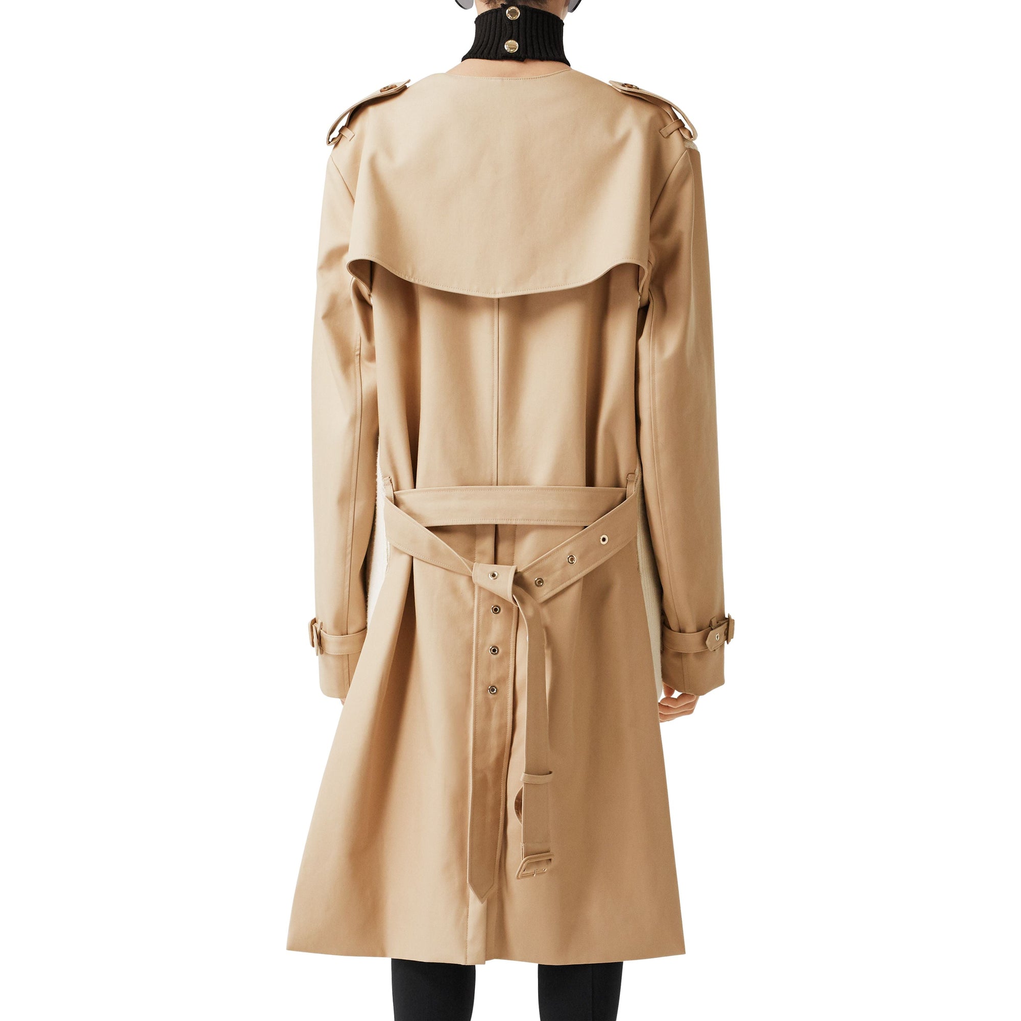 SOFT FAWN Cardigan en maille de laine mélangée côtelée avec trench