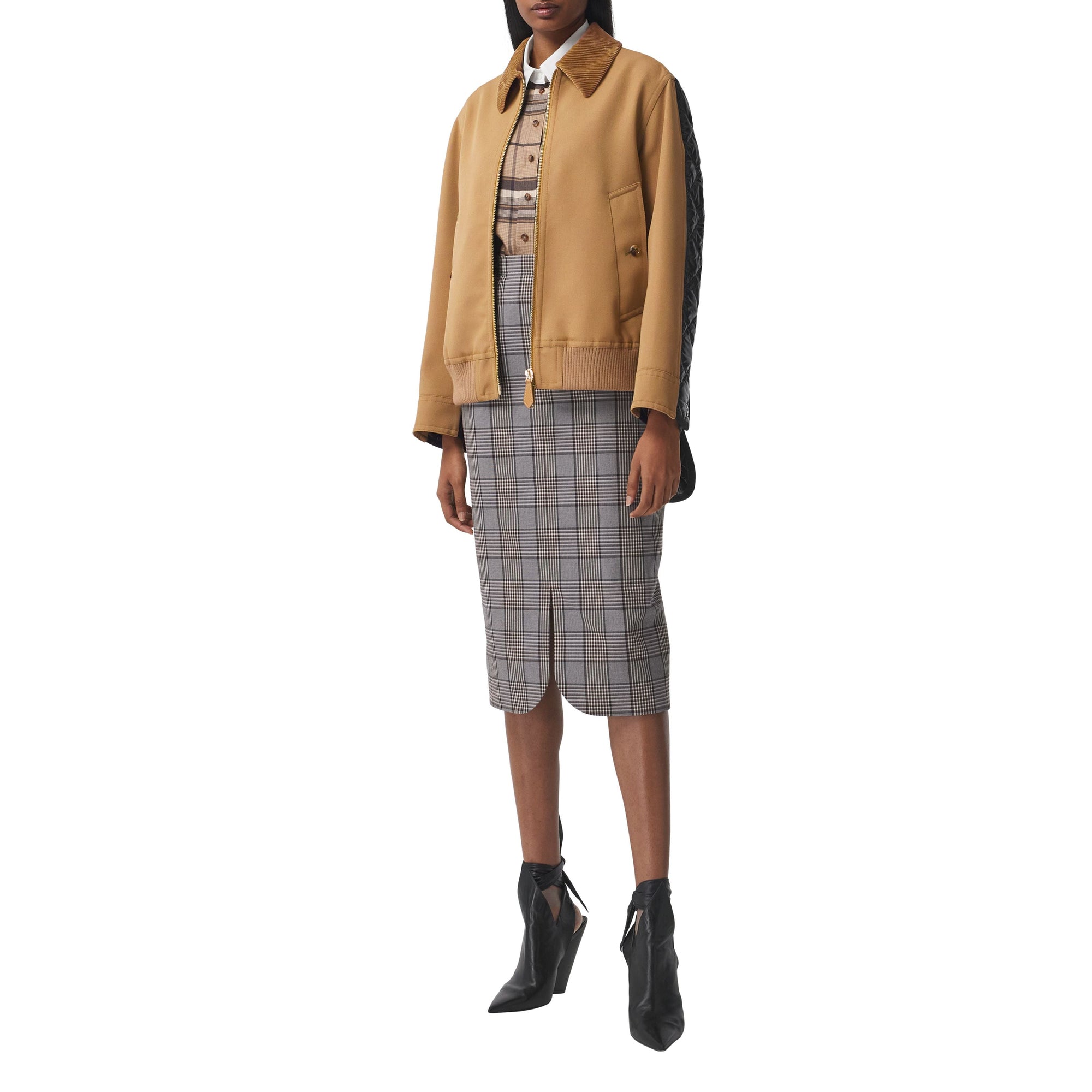 BISCUIT Veste Harrington déstructurée en laine technique