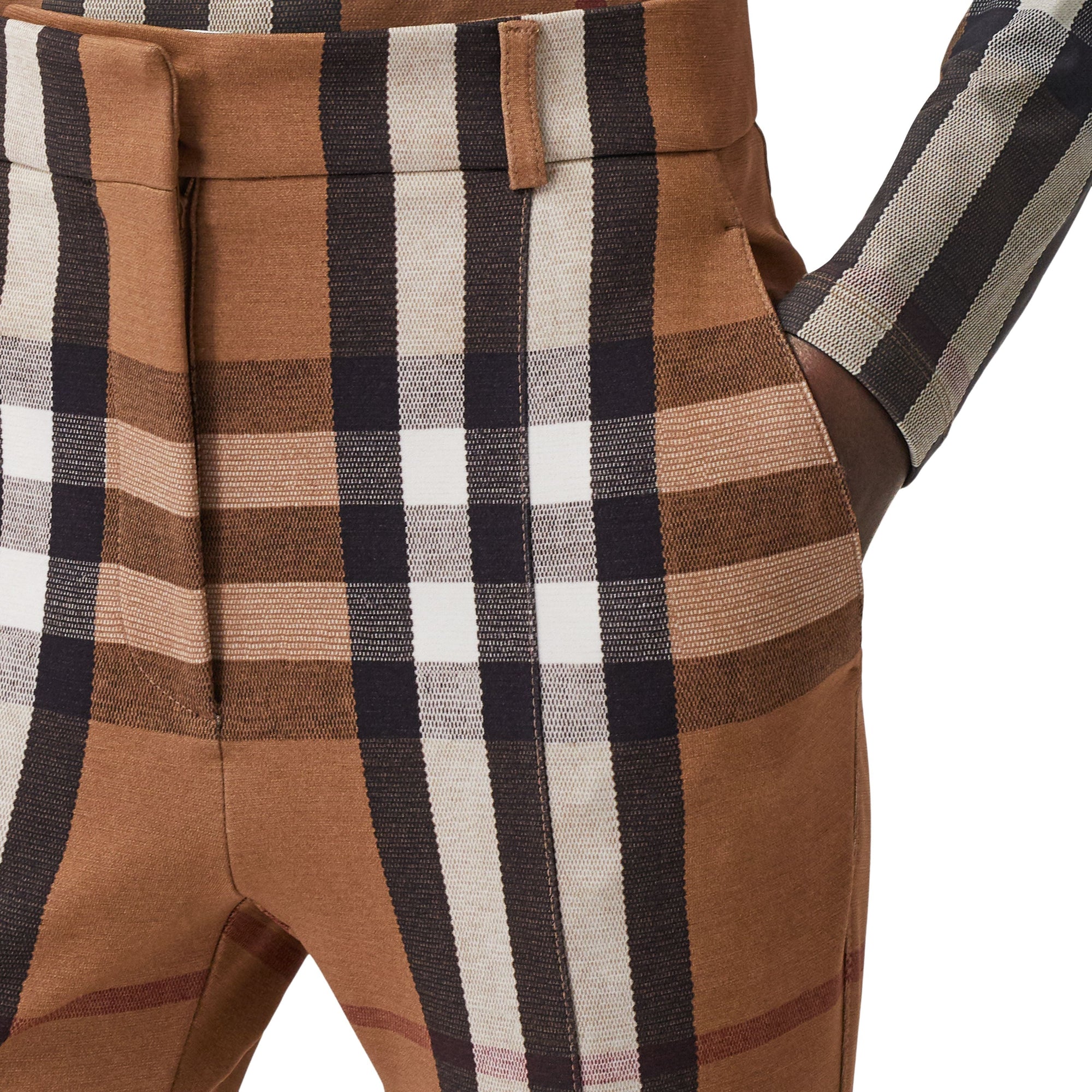BIRCH BROWN IP PTTN Jodhpur en jersey stretch check
