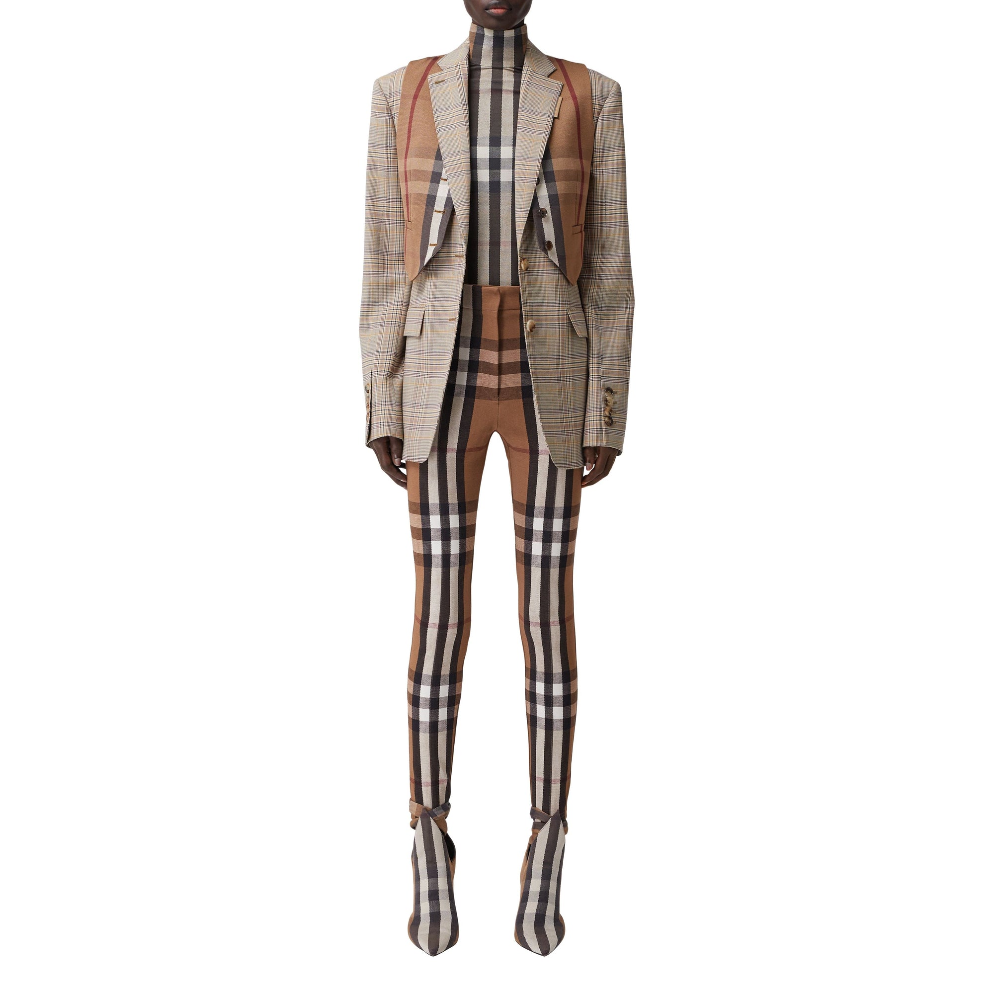 BIRCH BROWN IP PTTN Jodhpur en jersey stretch check