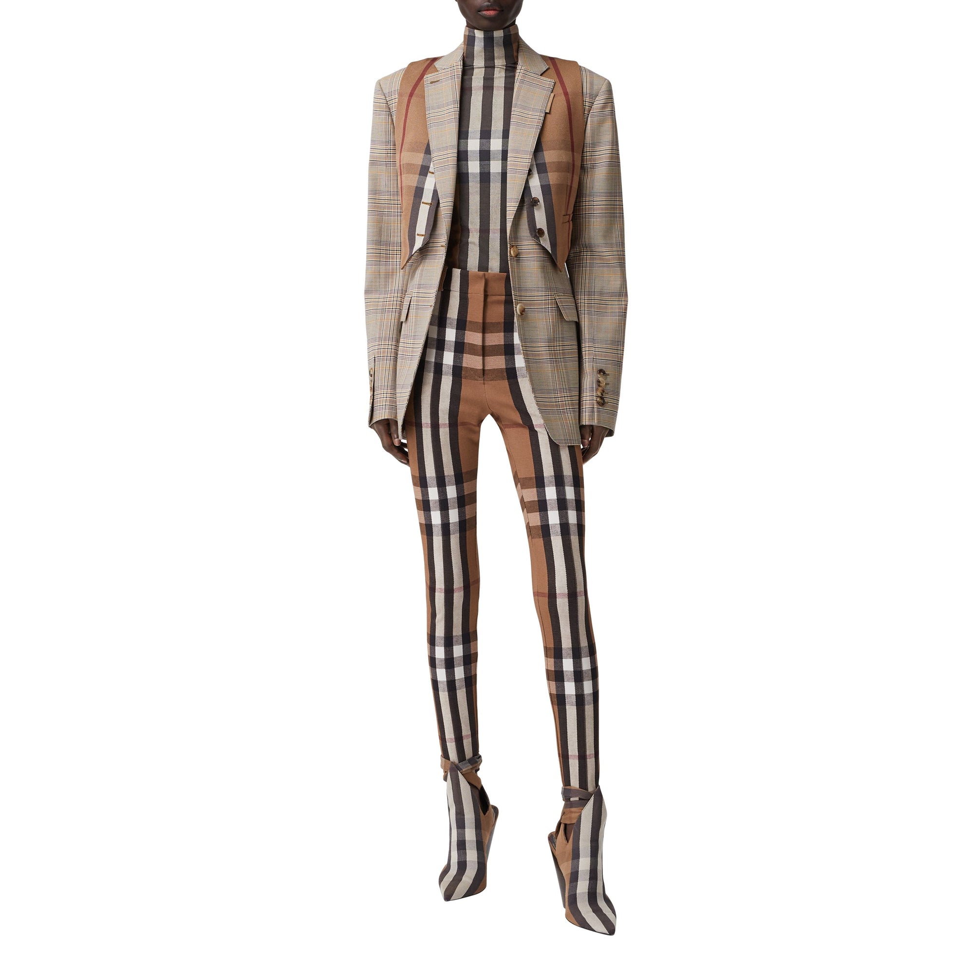 BIRCH BROWN IP PTTN Jodhpur en jersey stretch check