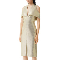 VANILLA WHITE Robe droite déstructurée en jersey effet miroir