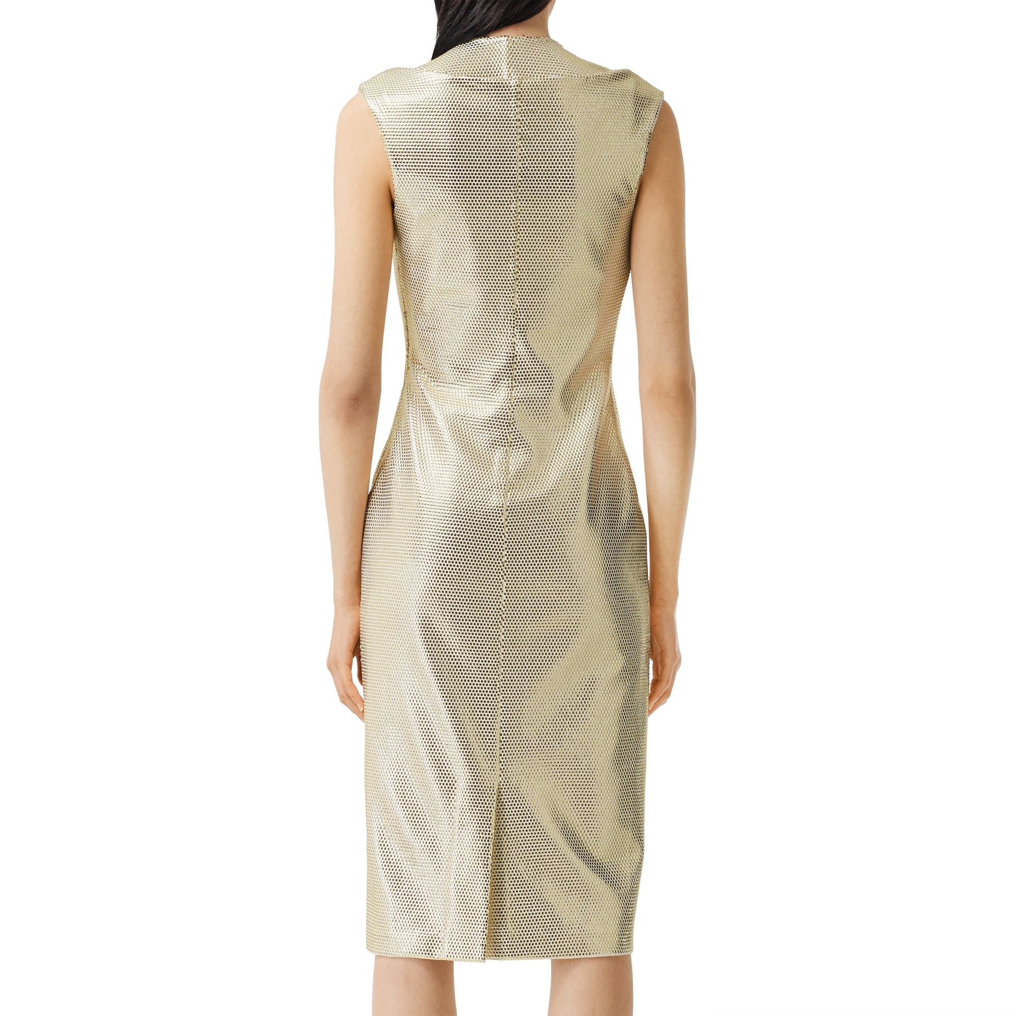 VANILLA WHITE Robe droite déstructurée en jersey effet miroir