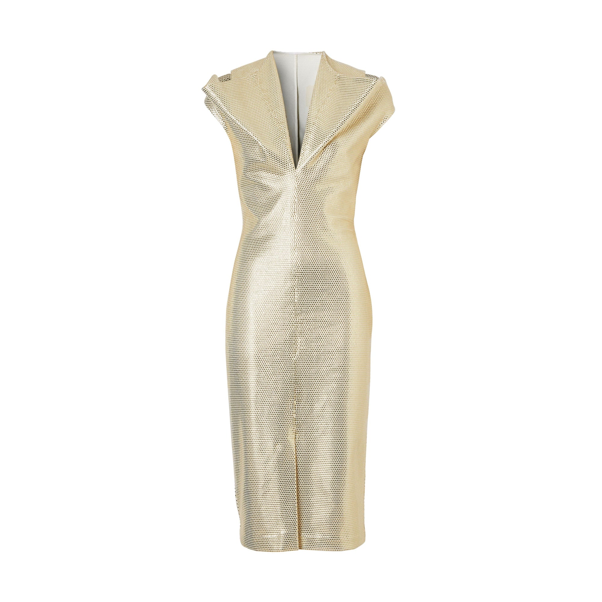 VANILLA WHITE Robe droite déstructurée en jersey effet miroir