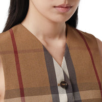 BIRCH BROWN IP PTTN Gilet court en coton technique check