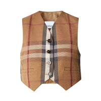 BIRCH BROWN IP PTTN Gilet court en coton technique check