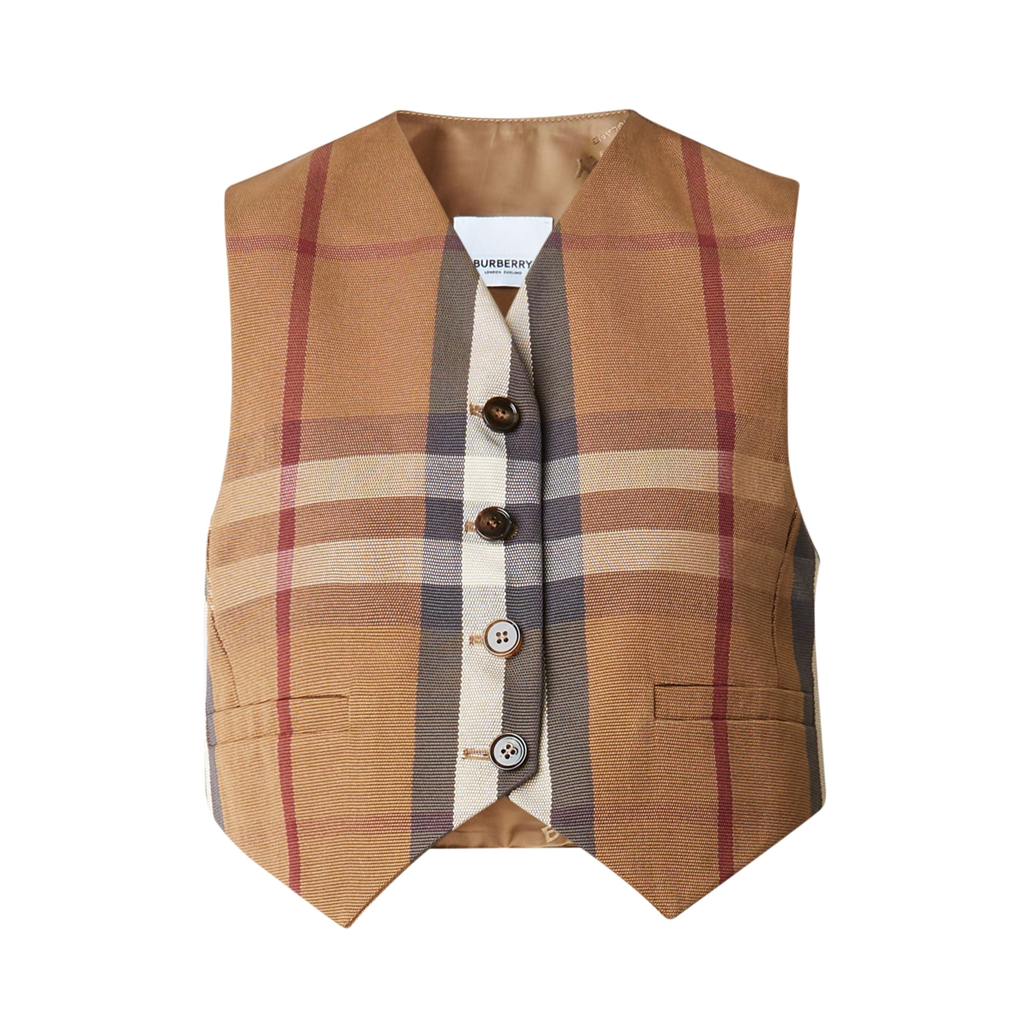 BIRCH BROWN IP PTTN Gilet court en coton technique check