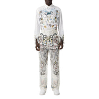 WHITE IP PRINT Short en coton avec soie et illustration marine