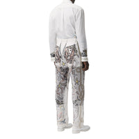 WHITE IP PRINT Short en coton avec soie et illustration marine