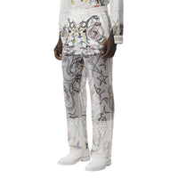 WHITE IP PRINT Short en coton avec soie et illustration marine
