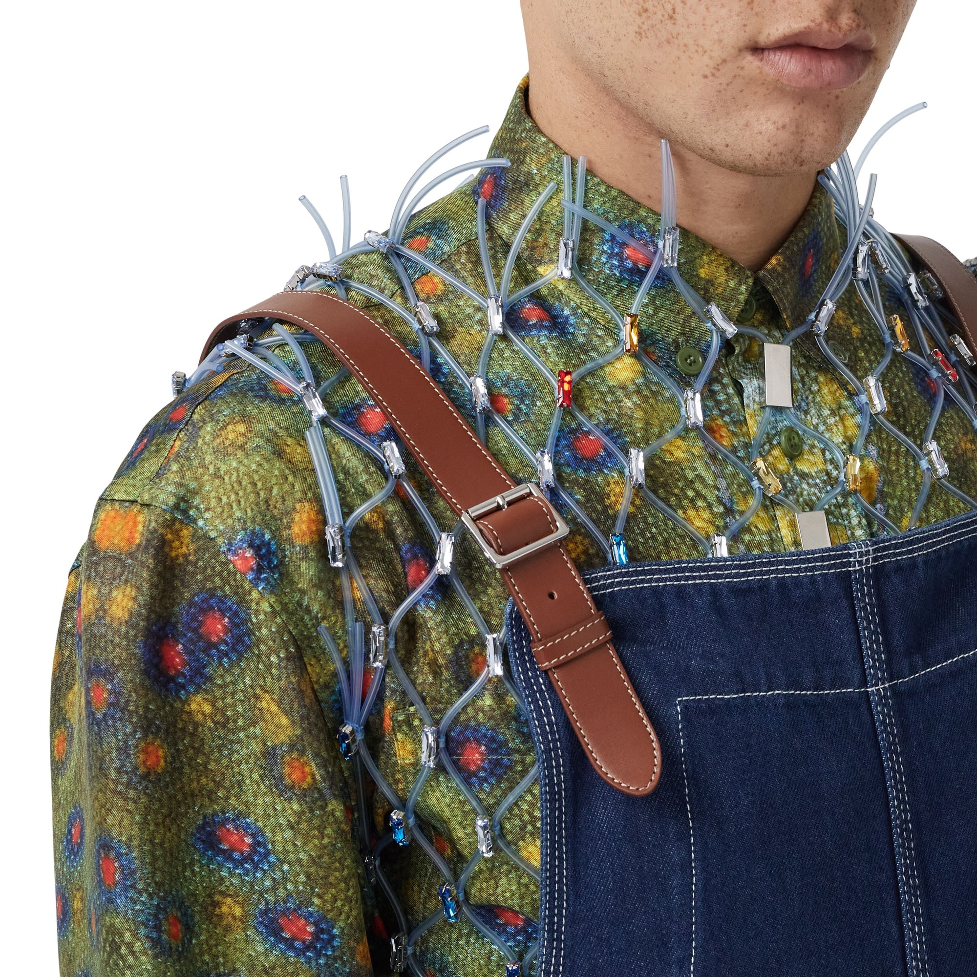 DARK CANVAS BLUE Salopette en denim surpiqué