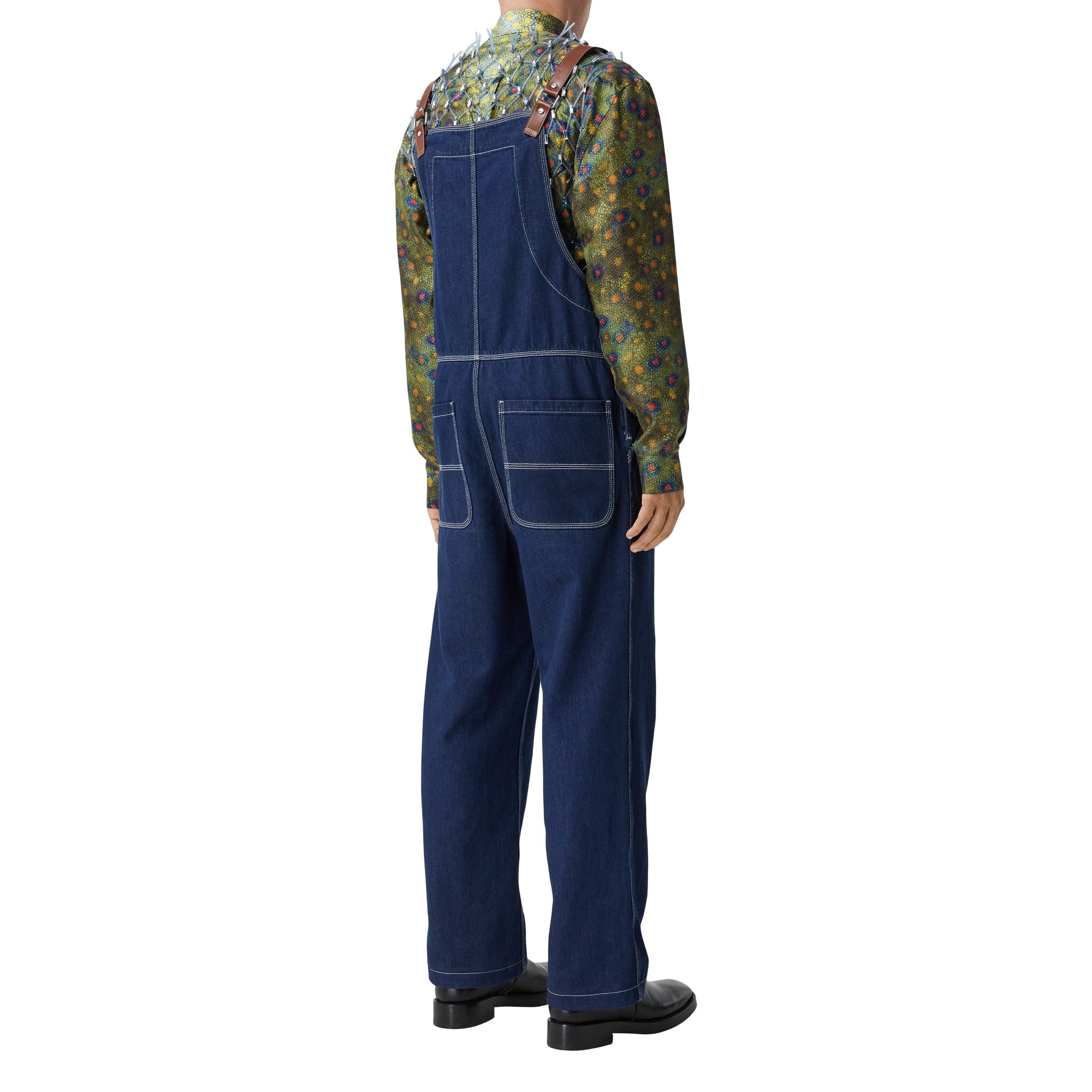 DARK CANVAS BLUE Salopette en denim surpiqué