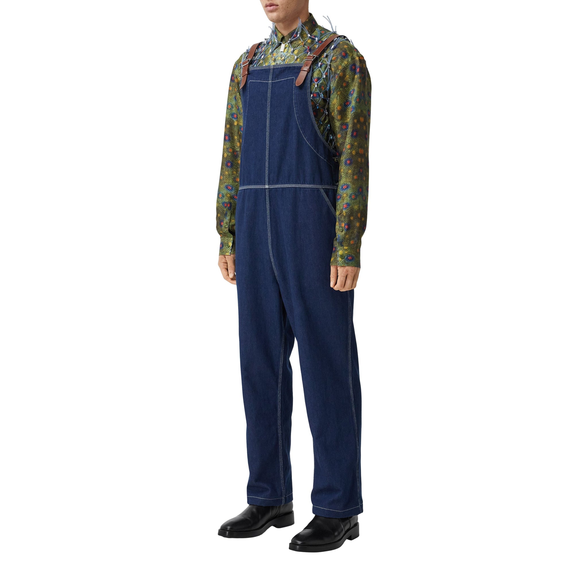 DARK CANVAS BLUE Salopette en denim surpiqué