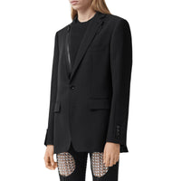 BLACK Veste tailleur en laine avec panneau zippé en néoprène