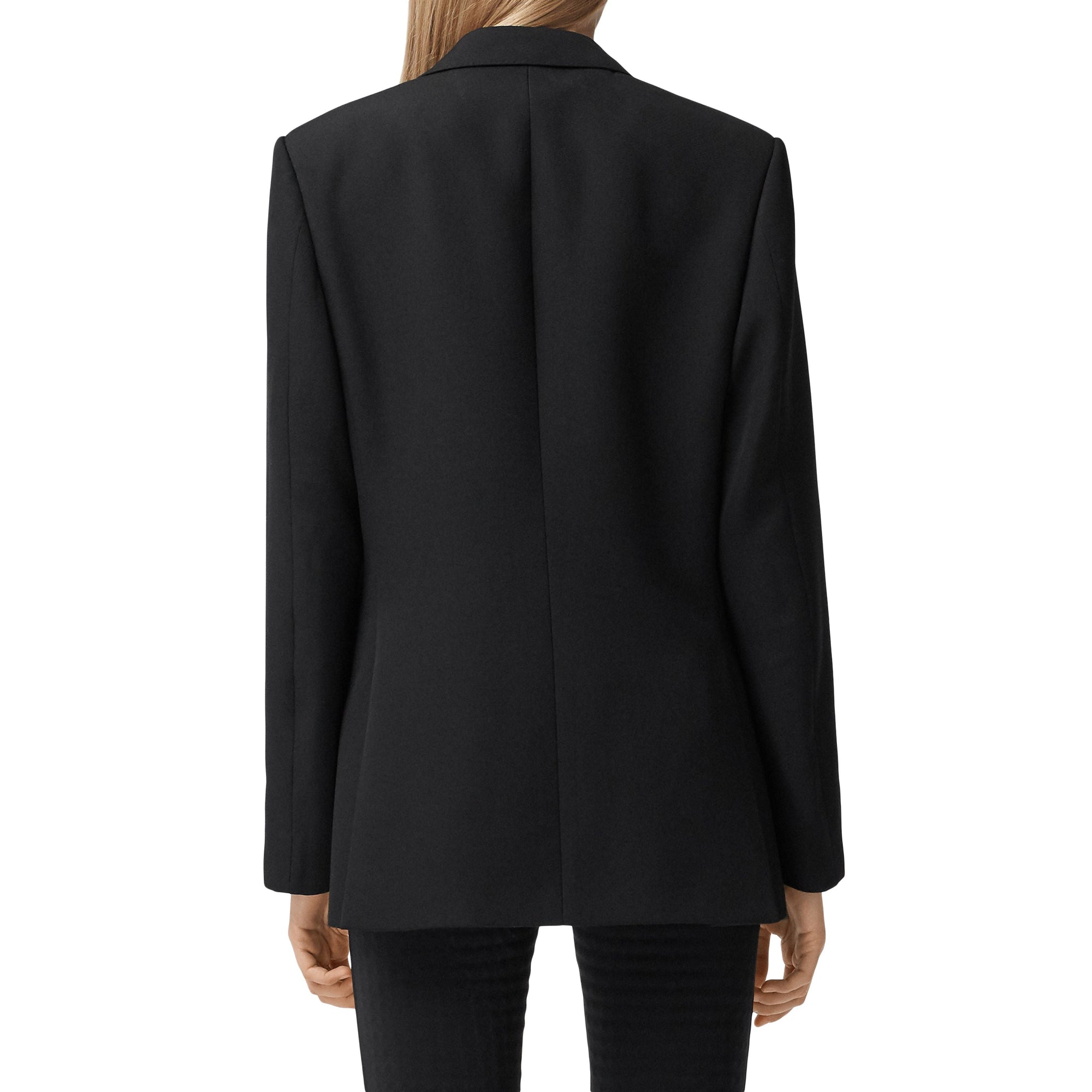 BLACK Veste tailleur en laine avec panneau zippé en néoprène