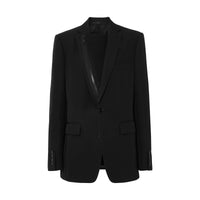 BLACK Veste tailleur en laine avec panneau zippé en néoprène