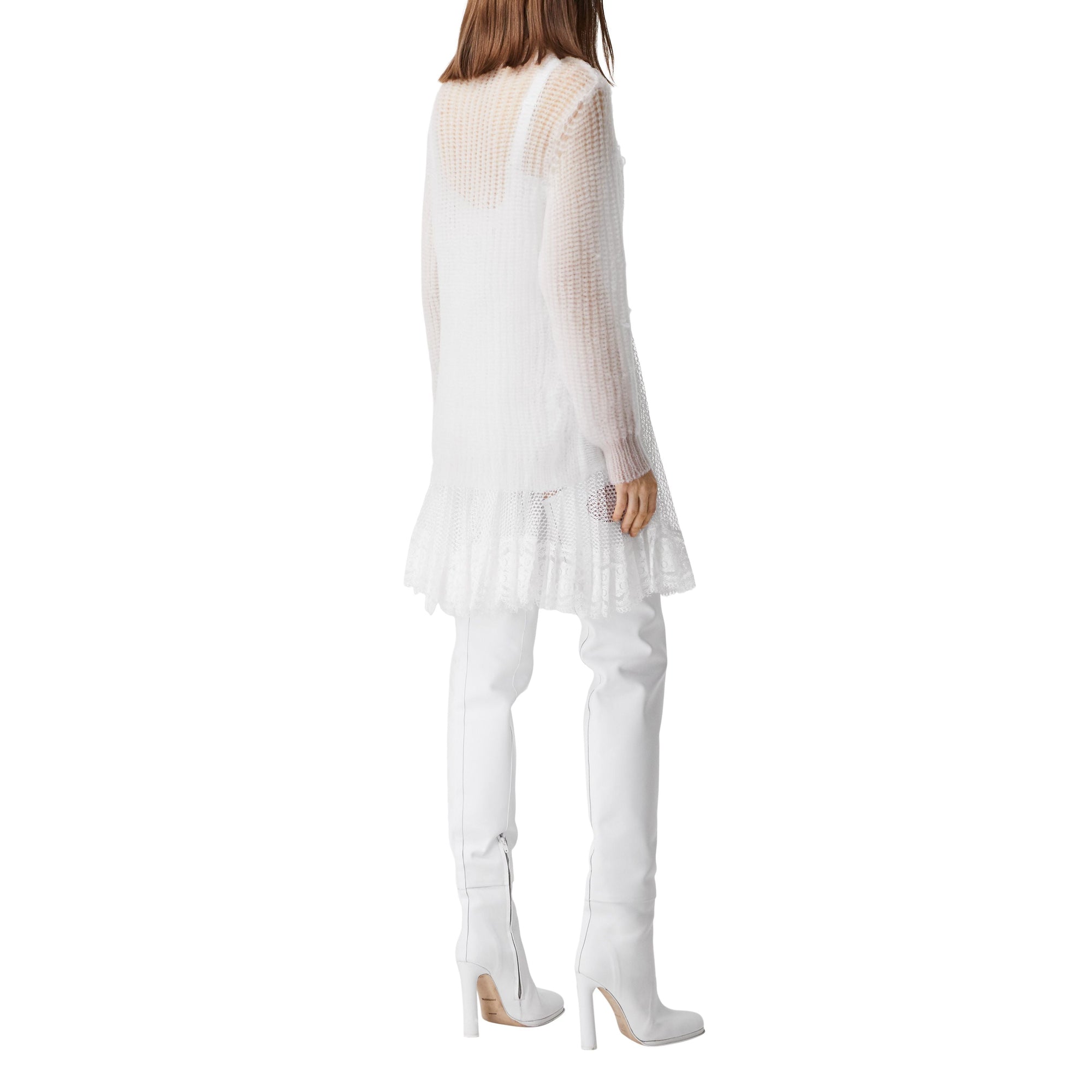 OPTIC WHITE Pull déstructuré en maille technique