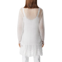 OPTIC WHITE Pull déstructuré en maille technique