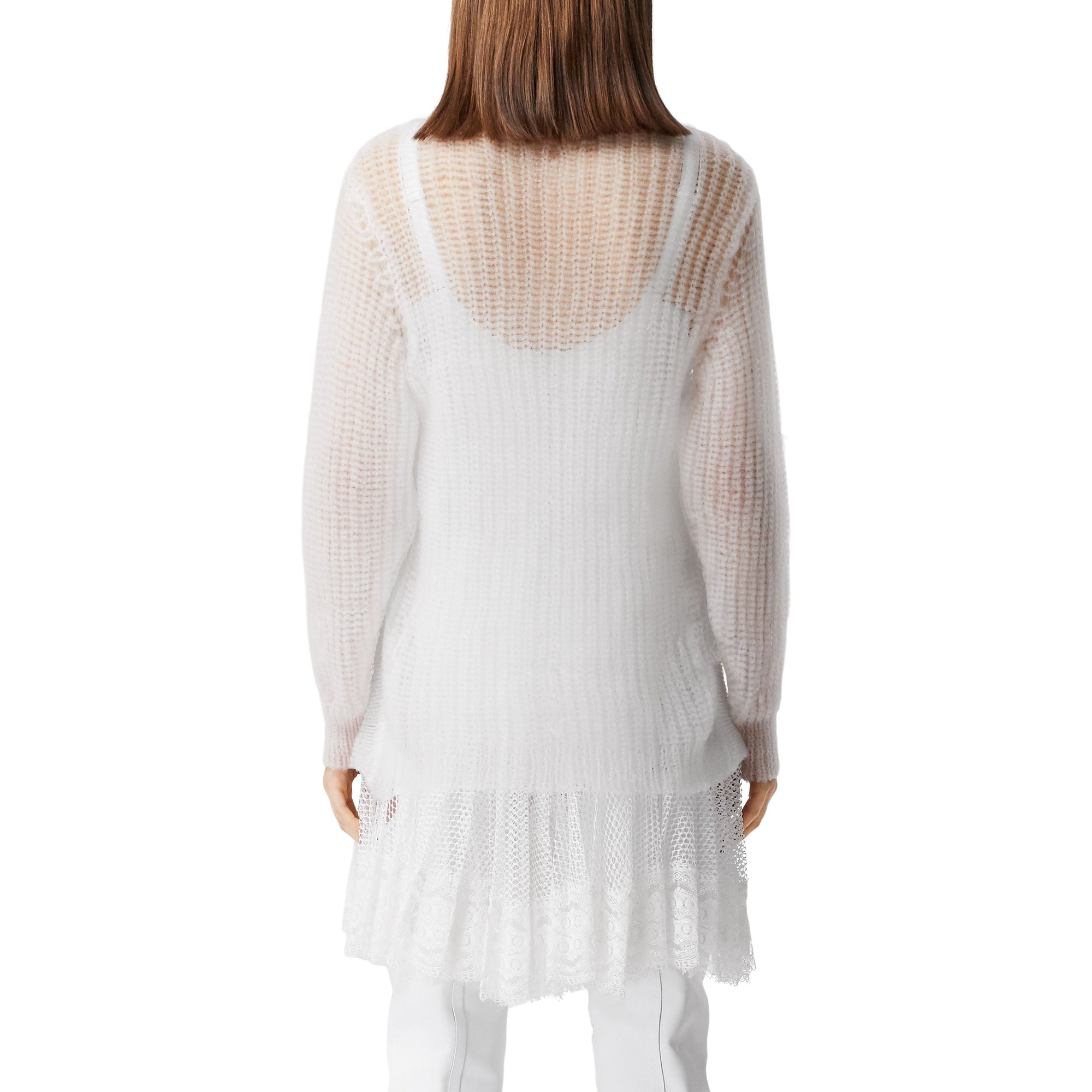 OPTIC WHITE Pull déstructuré en maille technique
