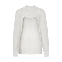 OPTIC WHITE Pull déstructuré en maille technique
