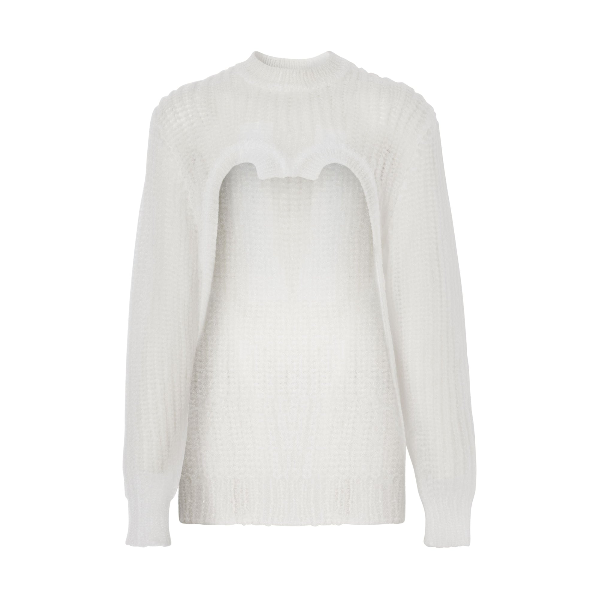 OPTIC WHITE Pull déstructuré en maille technique
