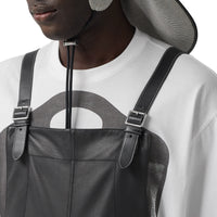 BLACK Salopette en cuir avec aileron de requin