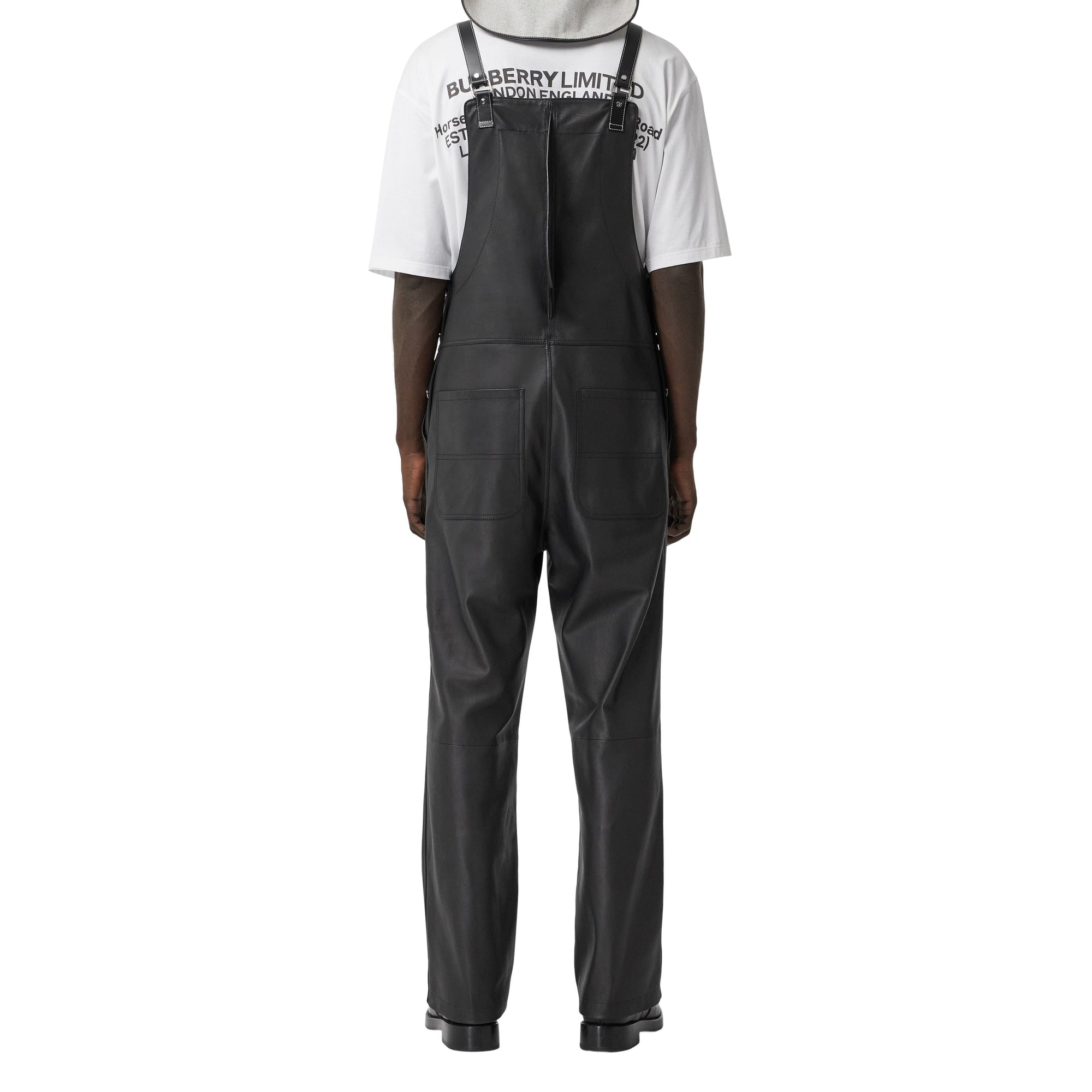 BLACK Salopette en cuir avec aileron de requin
