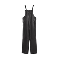 BLACK Salopette en cuir avec aileron de requin