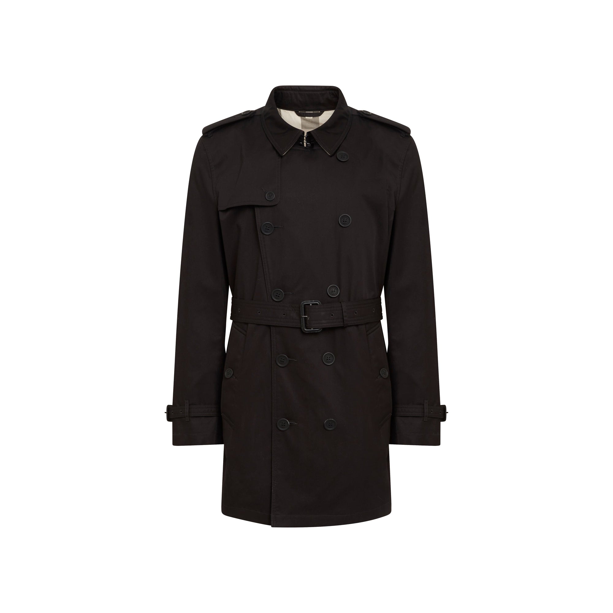 Trench-coat en sergé de coton - Noir