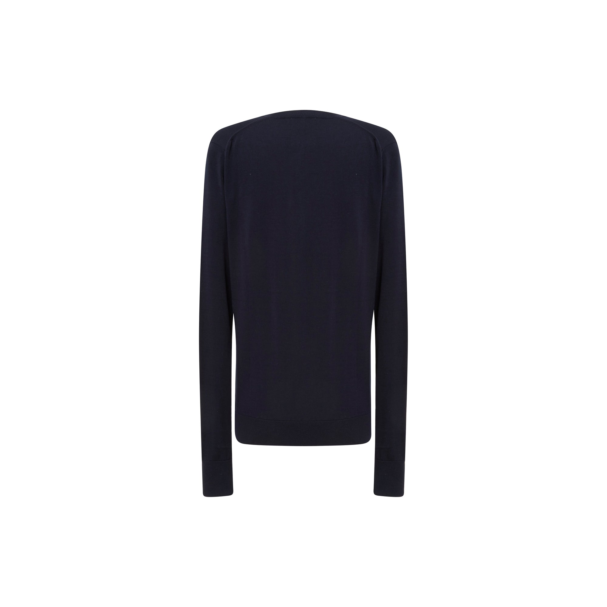 Pull col v en coton sea island - Marine