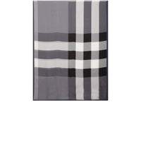 Foulard en soie légère à motif check - Gris moyen