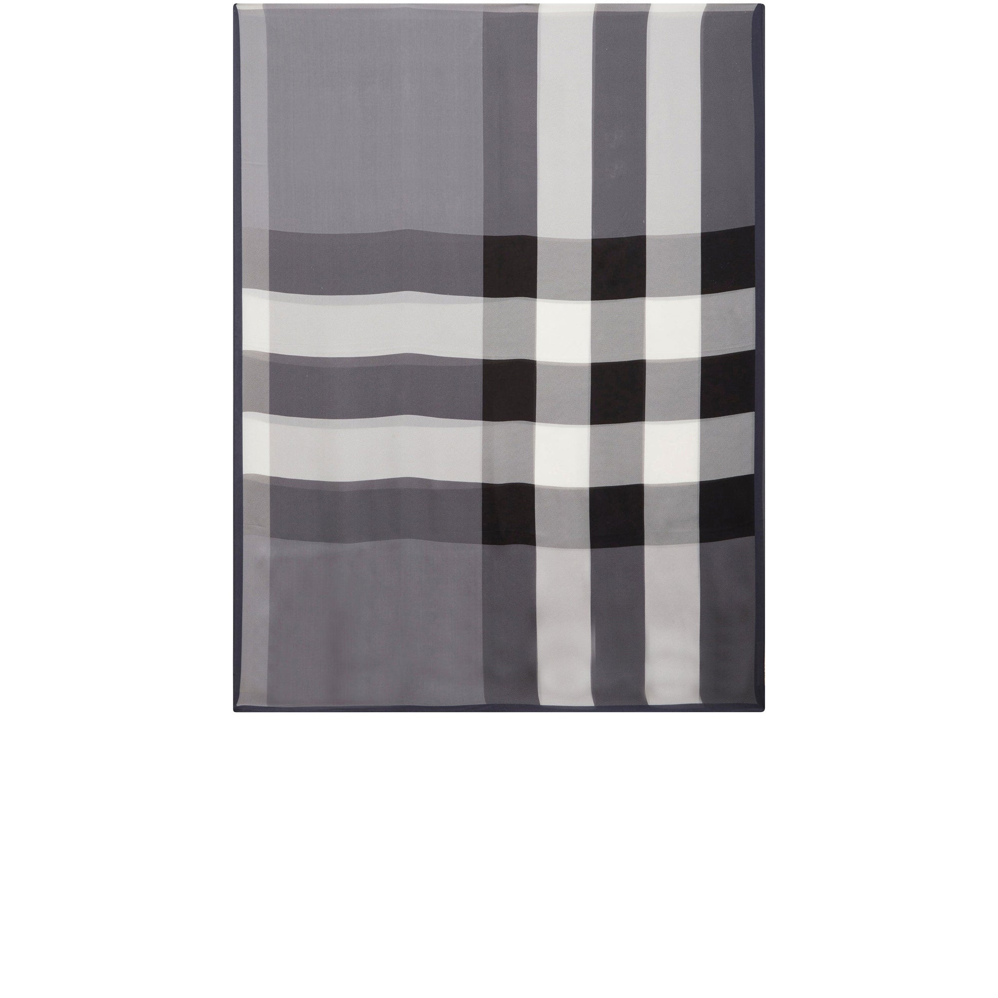 Foulard en soie légère à motif check - Gris moyen