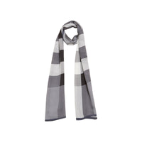 Foulard en soie légère à motif check - Gris moyen