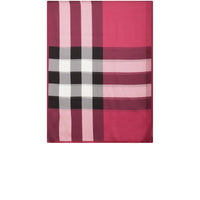 Foulard en soie légère à motif check - Rose fuchsia