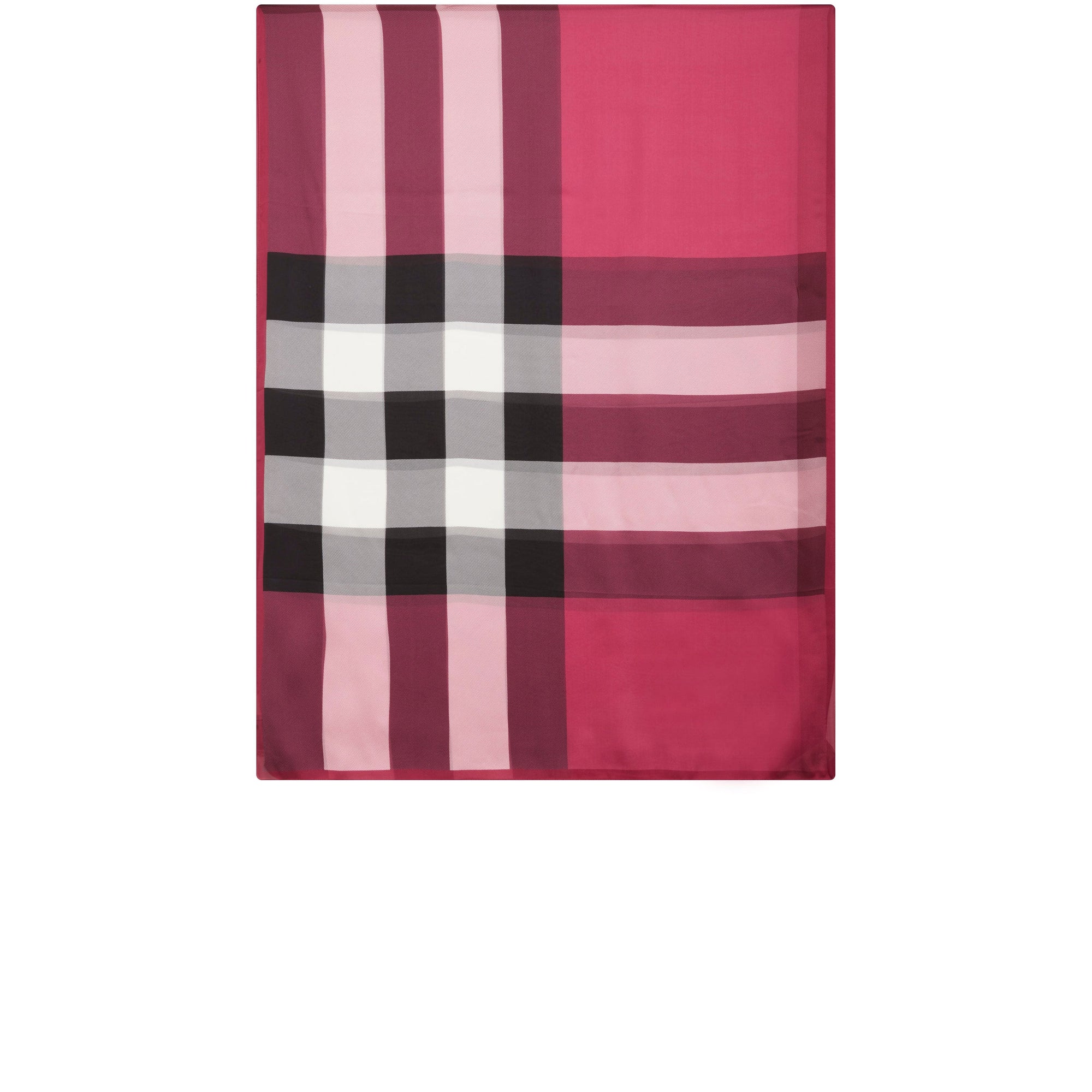 Foulard en soie légère à motif check - Rose fuchsia