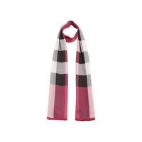 Foulard en soie légère à motif check - Rose fuchsia