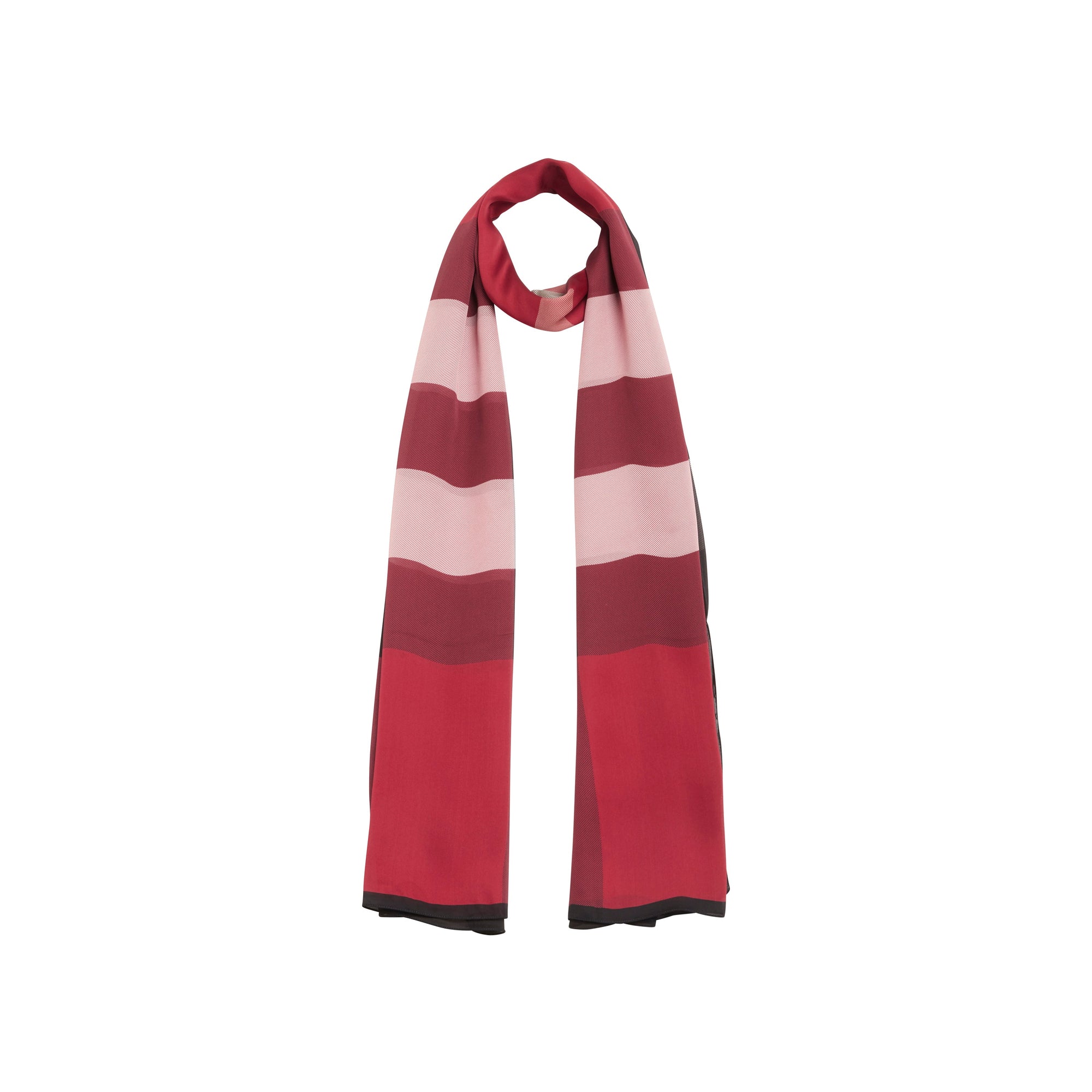 Foulard en soie légère à motif check - Rouge parade