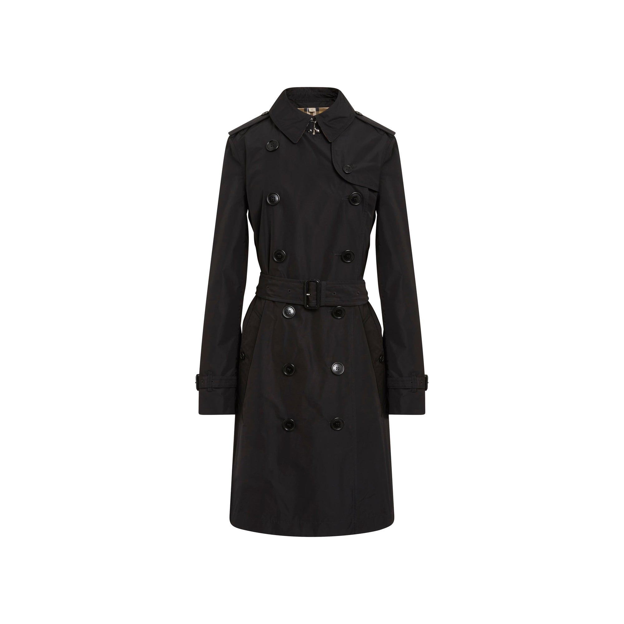 Trench-coat en taffetas à capuche amovible - Noir