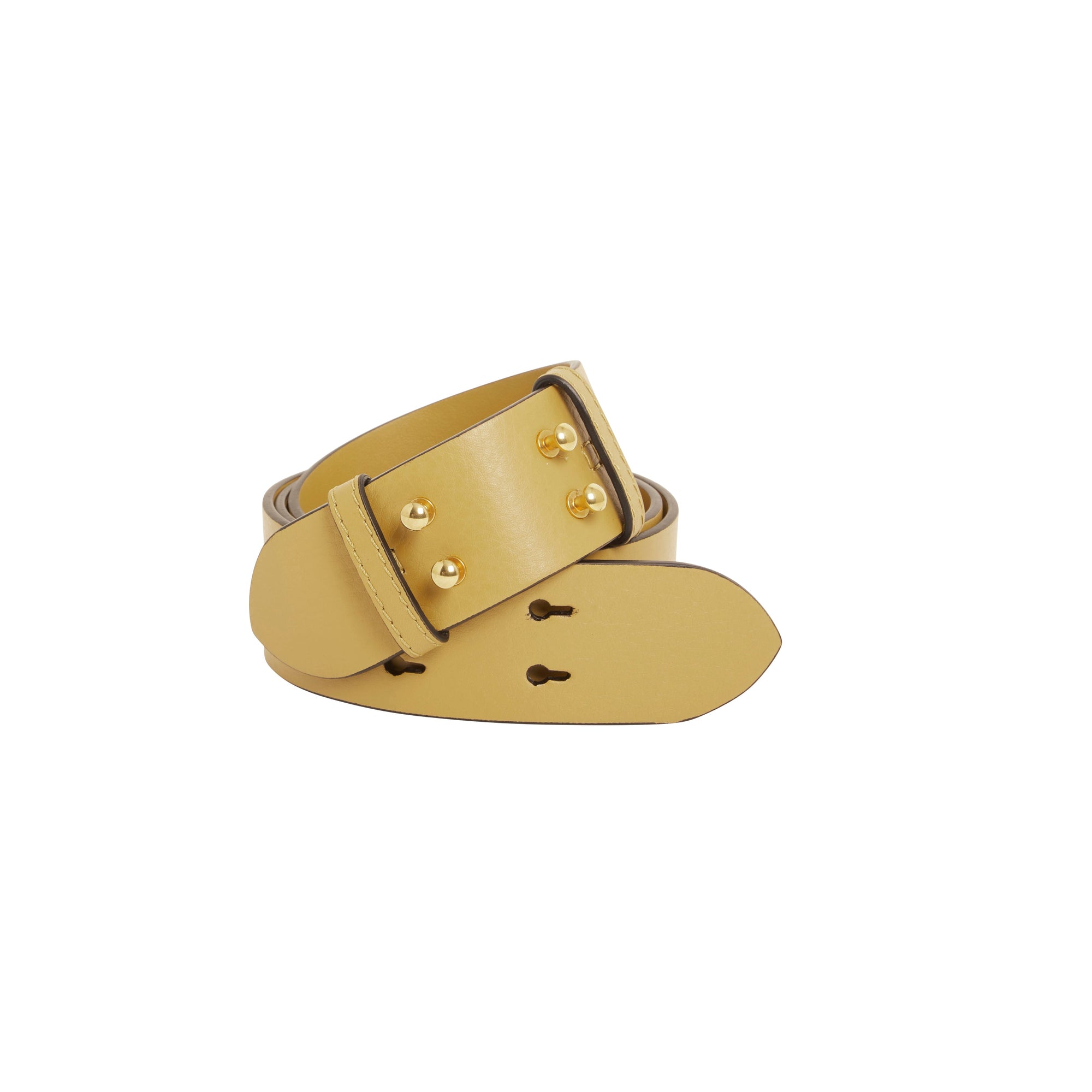 Ceinture en cuir grainé pour petit sac the belt - Jaune