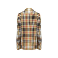 Veste ajustée en laine à motif vintage check - Beige & marron