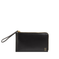 Portefeuille de voyage zippé pour homme avec dragonne en noir - Noir