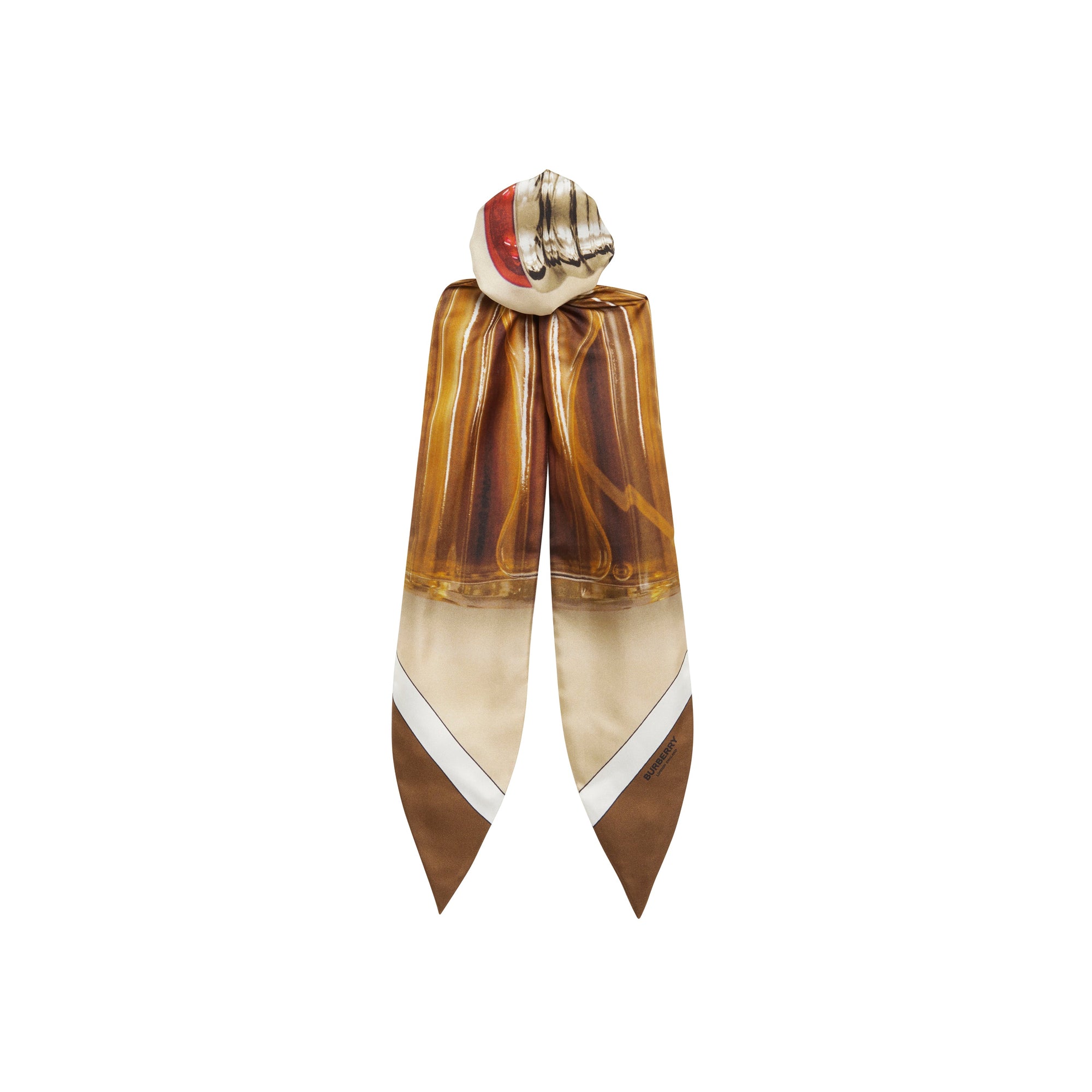 Foulard pour cheveux en soie à imprimé flacon de parfum d'archive - Multicolore