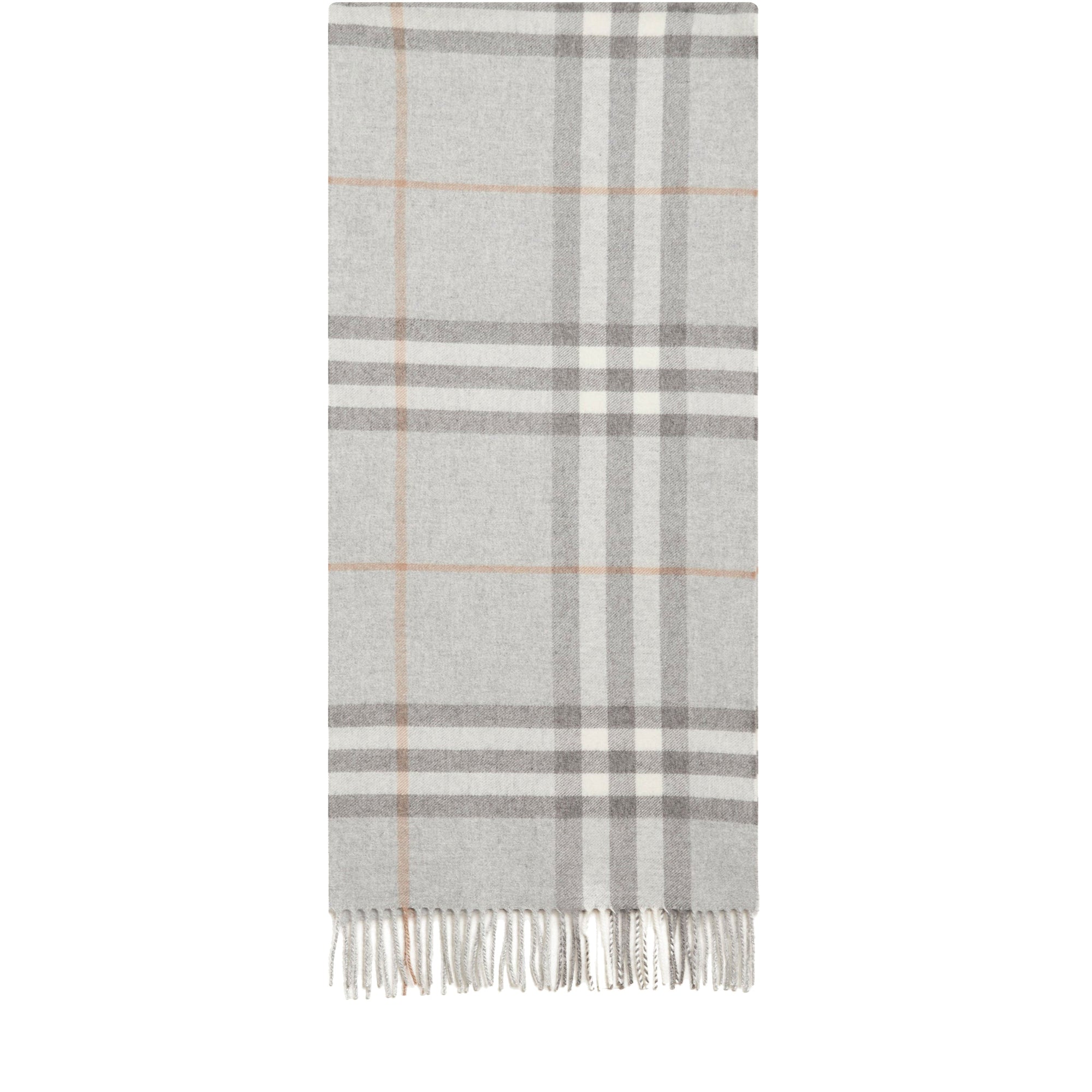 Écharpe classique en cachemire check - Gris clair