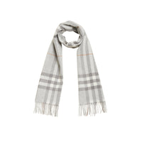 Écharpe classique en cachemire check - Gris clair