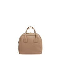 Sac cube moyen en cuir - Biscuit