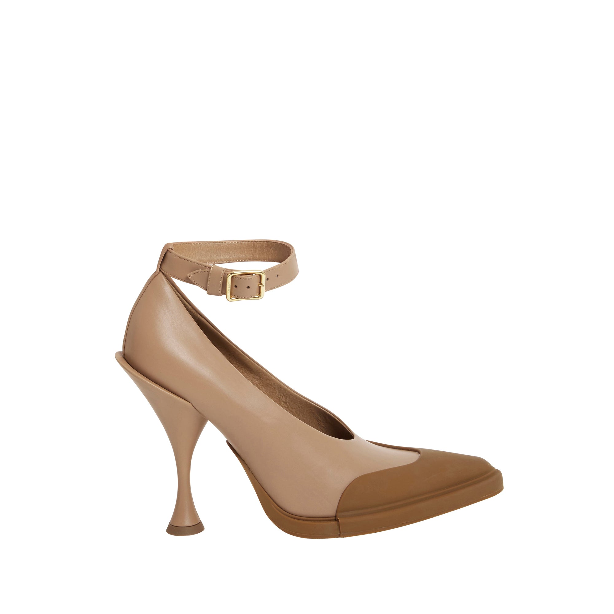 Escarpins à bout pointu en cuir - Camel doux